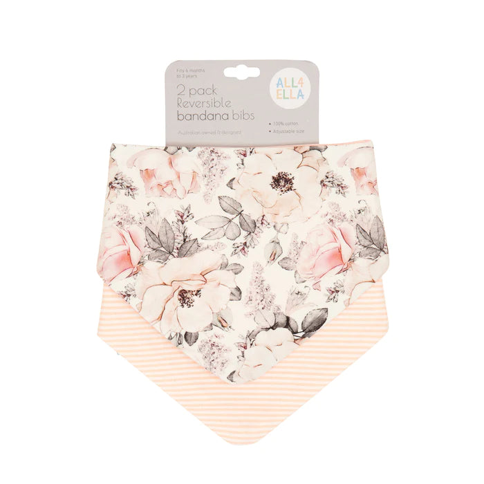 Bandana Bib - Soft Florals - ALL4ELLA