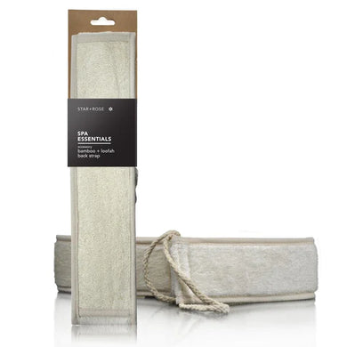 SPA ESSENTIALS BAMBOO LOOFAH/BACK STRAP