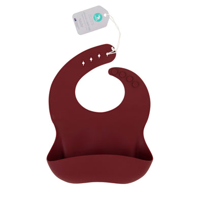 Silicone Catch Bib - Burgundy - All4ella