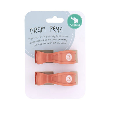 2 Pram Pegs - Coral - All4ella