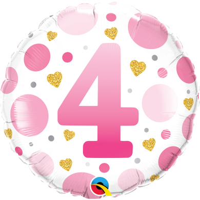 Number 4 Foil - Pink