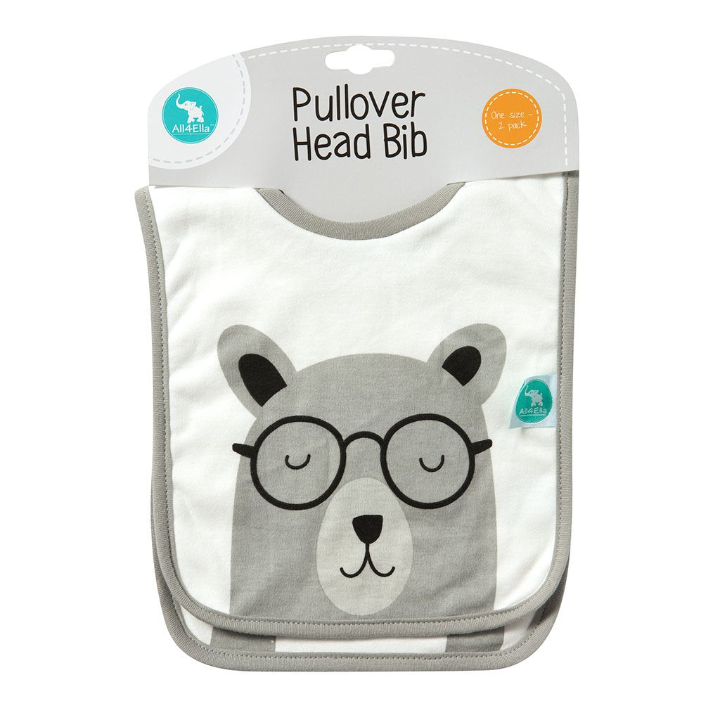 Pull Over Head Bib - Bear - All4ella