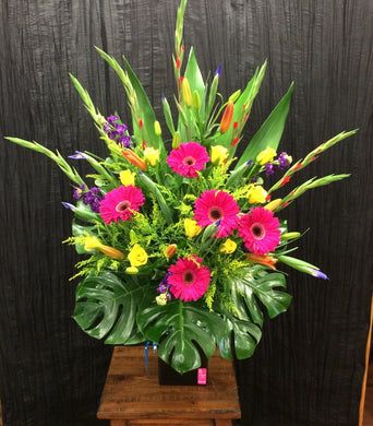 Bright Mixed Floral Ceramic Arrangment