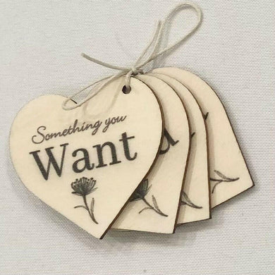 Want, Need, Wear, Read Tags - Heart