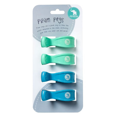 4 Pack Pram Pegs - PastelGreen/Blue - All4ella