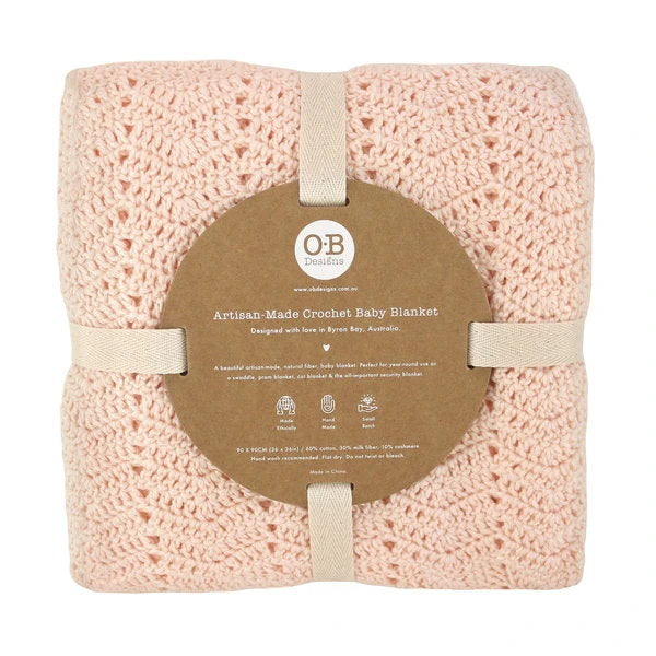 Crochet Blanket - Peach - OB Designs