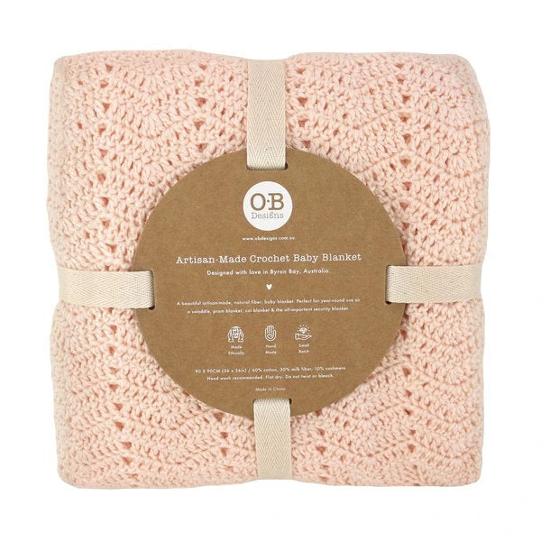 Crochet Blanket - Peach - OB Designs