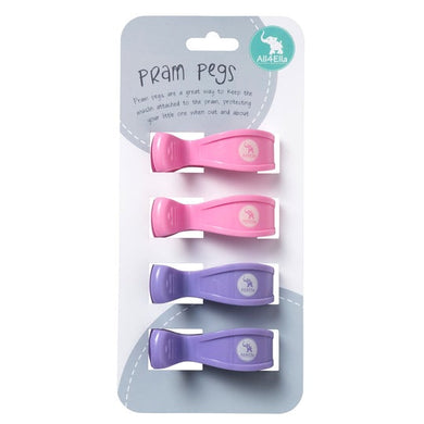 4 Pack Pram Pegs - Pink/Purple - All4ella