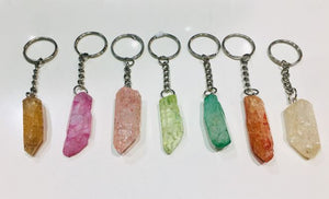 Rainbow Quartz Key Ring