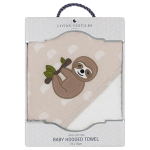 Baby Hooded Towel - Sloth - Living Textiles